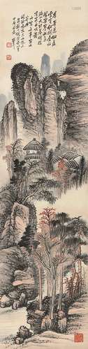 朱鹤年（1760～1844） 秋山图 立轴 设色纸本