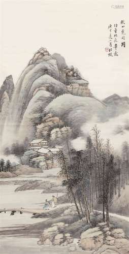 汪琨（1877～1946） 秋山图 镜心 设色纸本