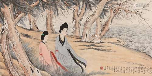 易君左（1899～1972） 湘夫人 立轴 设色纸本