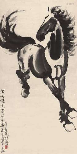 徐悲鸿（1895～1953） 奔马 立轴 水墨纸本