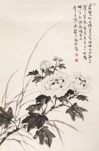 黄君璧（1898～1991） 芙蓉 镜心 水墨纸本