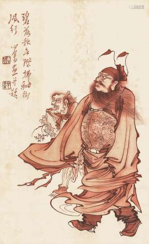 溥儒（1896-1963） 御风图  绢本立轴