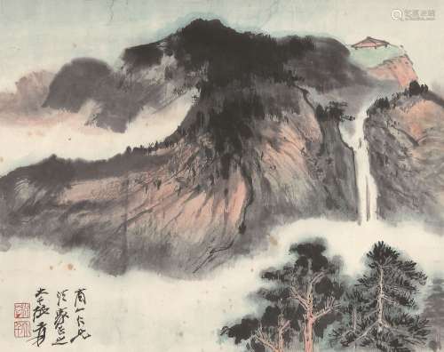 张大千（1899-1983） 芳古寻幽  纸本立轴
