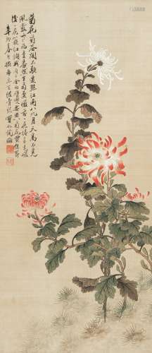 陶璐（1774-1850） 秋菊 1831年作 绢本立轴