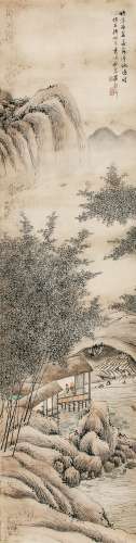 吴谷祥（1848—1903） 竹林会友  纸本立轴