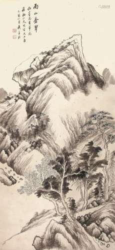 吴华源（1893－1972） 南山苍翠 1945年作 纸本立轴