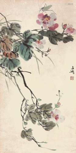 王雪涛（1903-1982） 花虫图  纸本立轴