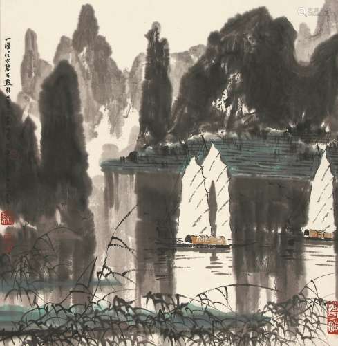 徐希（1940-2015） 漓江帆影 1985年作 纸本立轴