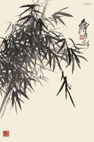 黄胄（1925-1997） 墨竹  纸本立轴