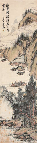 陈崇光（1838-1896） 泊舟图  纸本立轴
