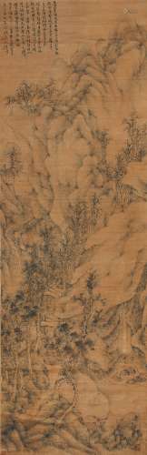 石溪（1612-1692） 秋山论古图  纸本立轴