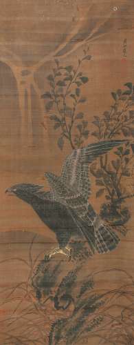 任仁发（1254-1327） 苍鹰图  绢本立轴