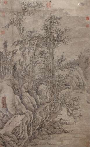 郭熙（约1000-1090） 枯木寒林图  纸本立轴