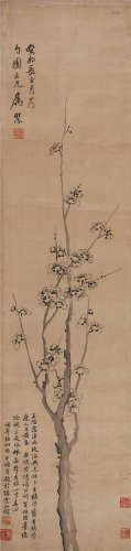 汤贻汾（1778-1853） 墨梅  绢本立轴