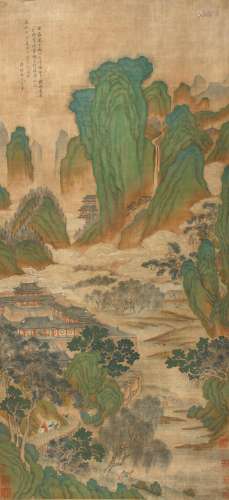 王翚（1632-1717） 青山行旅图  绢本立轴