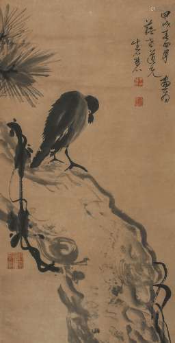 牛石慧（约1628-1707） 松间栖鸟  纸本立轴