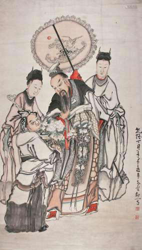 黄慎（约1687-1770） 天官赐福  纸本立轴