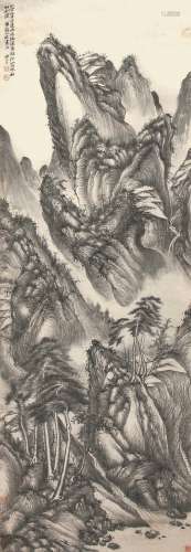 吴历（1632-1718） 溪山图  纸本立轴