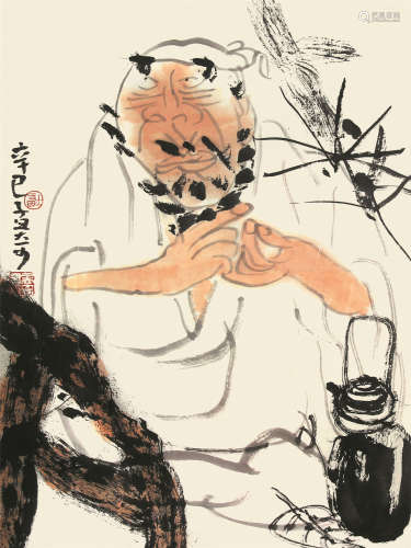 王梦奇（1947-) 自乐图  纸本镜框