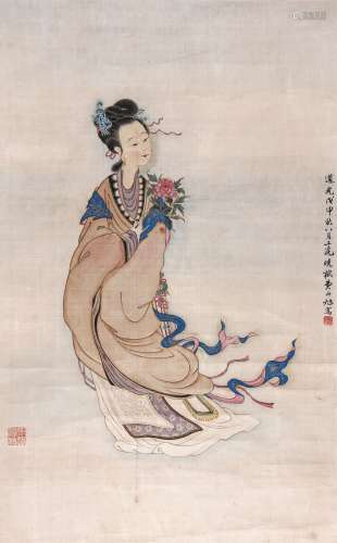 费丹旭（1802-1850） 天女散花  绢本立轴