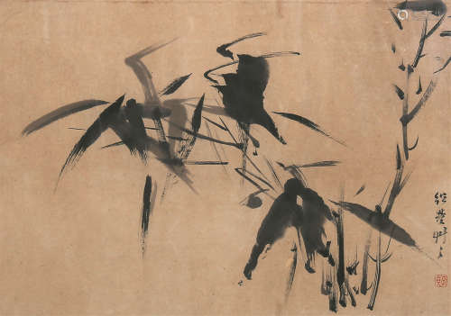 何绍基（1799-1873） 墨竹  纸本镜框