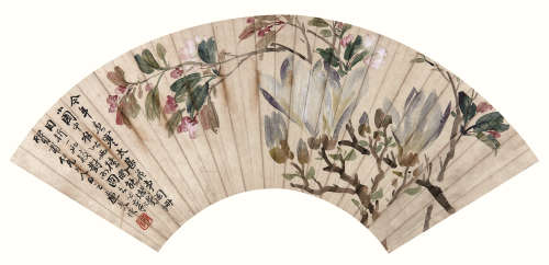 陆恢（1851-1920） 玉兰花  纸本镜框