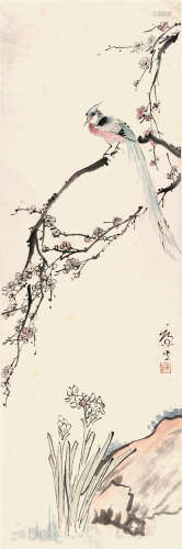康生（1898-1975） 眉寿仙子  纸本立轴