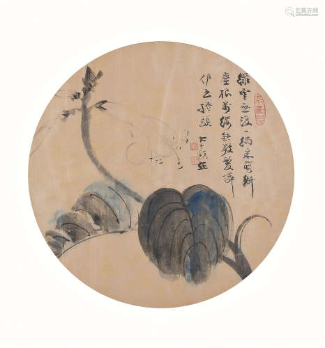 张大千（1899-1983） 玉簪花  纸本镜框
