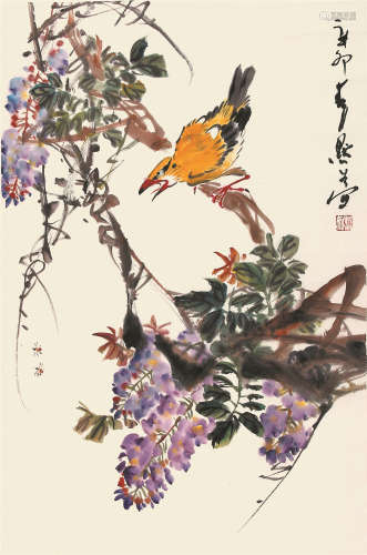 金默如（1935-） 栖鸟  纸本镜片