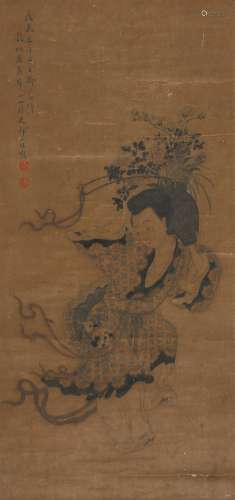 邹一桂（1688-1772） 献花图  绫本立轴