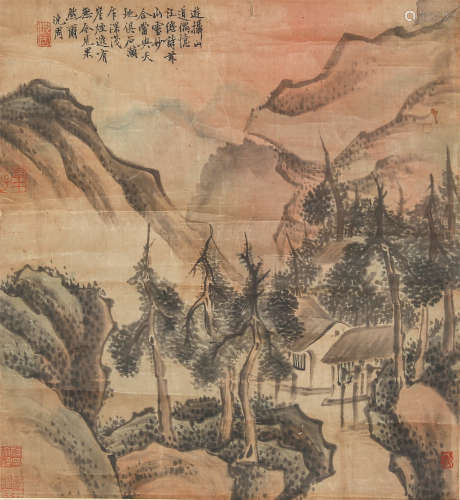 沈周（1427-1509） 山居图  绫本镜片