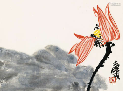 潘天寿（1897～1971） 新放 镜片 设色纸本