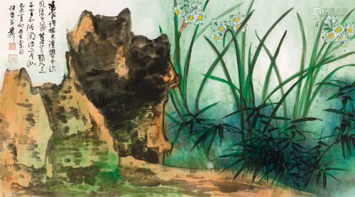 谢稚柳（1910～1997） 1979年作 仙竹图 镜片 设色纸本