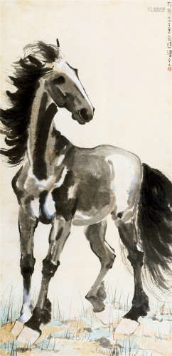 徐悲鸿（1895～1953） 1941年作 立马图 镜片 设色纸本