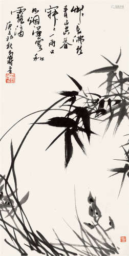 潘天寿（1897～1971） 1960年作 兰竹双清 立轴 水墨纸本