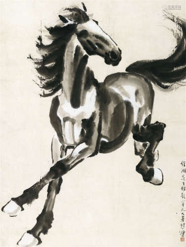 徐悲鸿（1895～1953） 1941年作 奔马图 立轴 水墨纸本