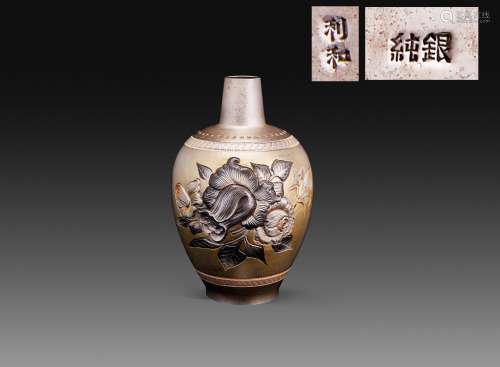 日本纯银花瓶