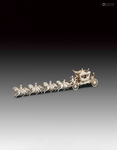 1920年代 纯银英国皇室“黄金马车”摆件