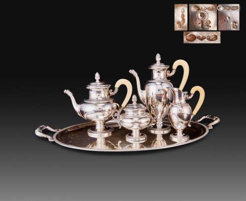 1940年代 意大利品牌Ricci & C 纯银茶具五件套
