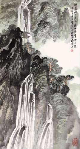 丁卯（1987年）作 陆一飞 山水