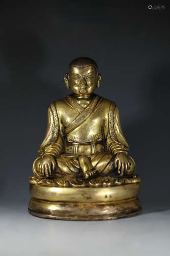 十九世纪：藏传鎏金上师像