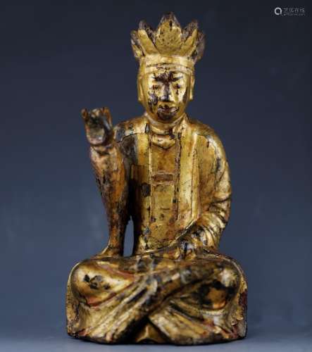 Qing Dynasty wood Buddha