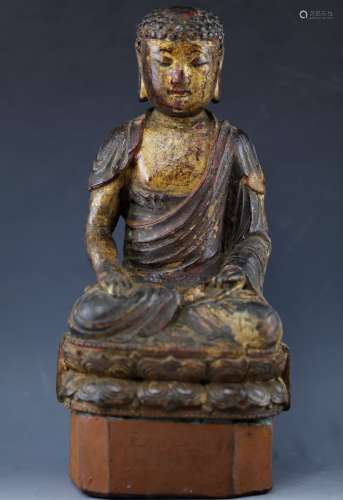 Ming Dynasty wood buddha figure