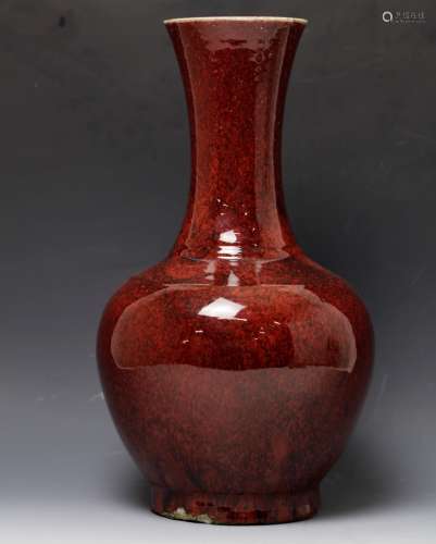 Red glazed bottle vase