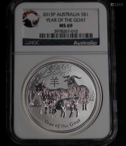 2015P Australia goat MS69 one dollar