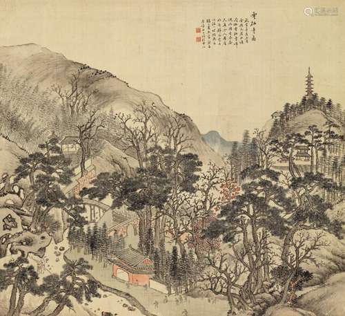 吴淑娟（1853～1930） 云栖寺图 立轴 设色绢本