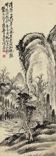 吴昌硕（1844～1927） 草亭幽静 立轴 水墨纸本