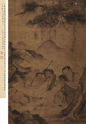吴伟（1459～1508） 四仙人图 立轴 设色绢本