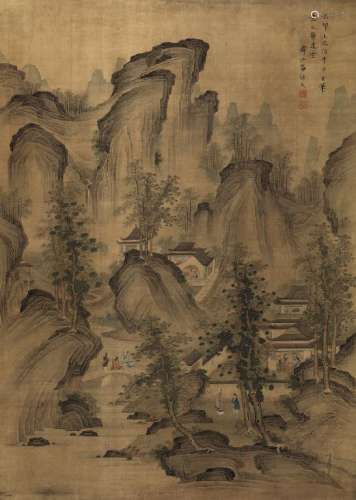 吕焕成（1630～1705） 雅集图 立轴 设色绢本