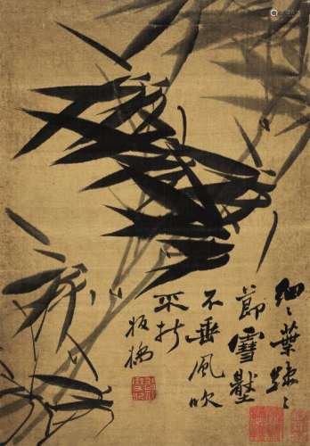 郑板桥（1693～1765） 墨竹 镜片 水墨绫本